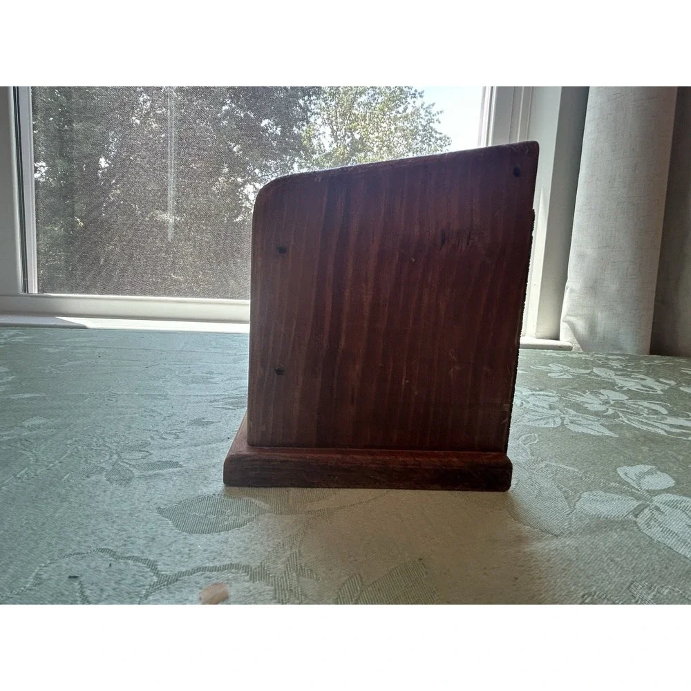 Vintage MCM Wood And‎ Lucite Kitchen Recipe Box Resin Grains Grandmas Kitchen